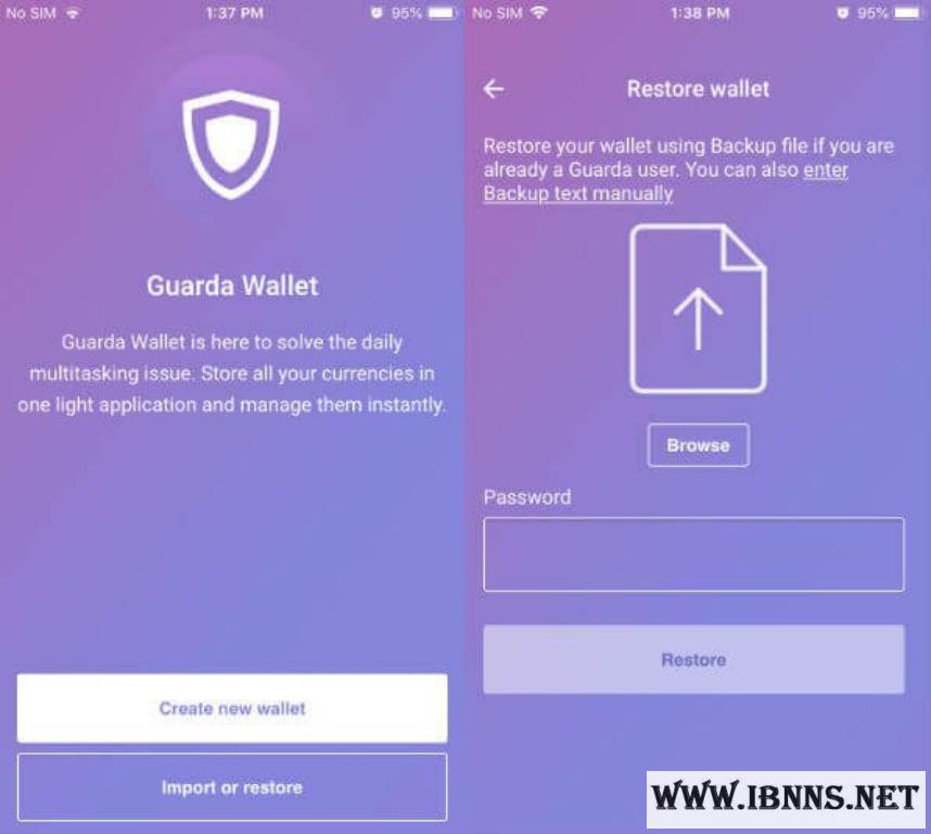 آموزش ساخت کیف پول ویوز در Guarda Wallet